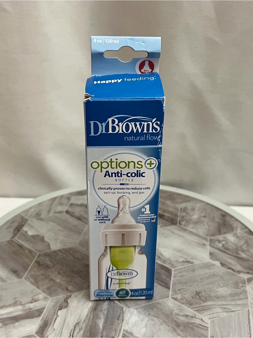Dr. Brown's Options+ Anti-Colic Baby Bottle – Blue/White Packaging